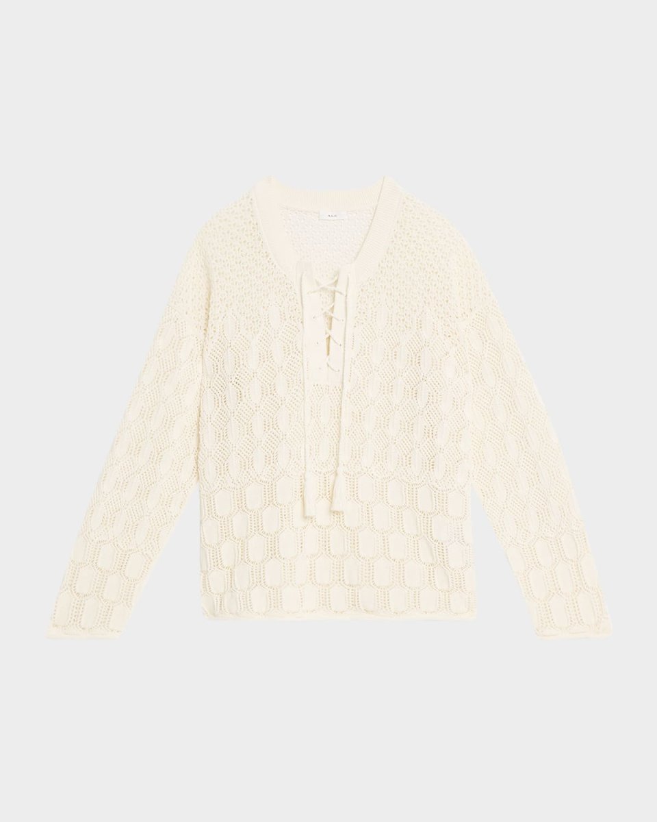 Keri Crochet Lace-Up Sweat